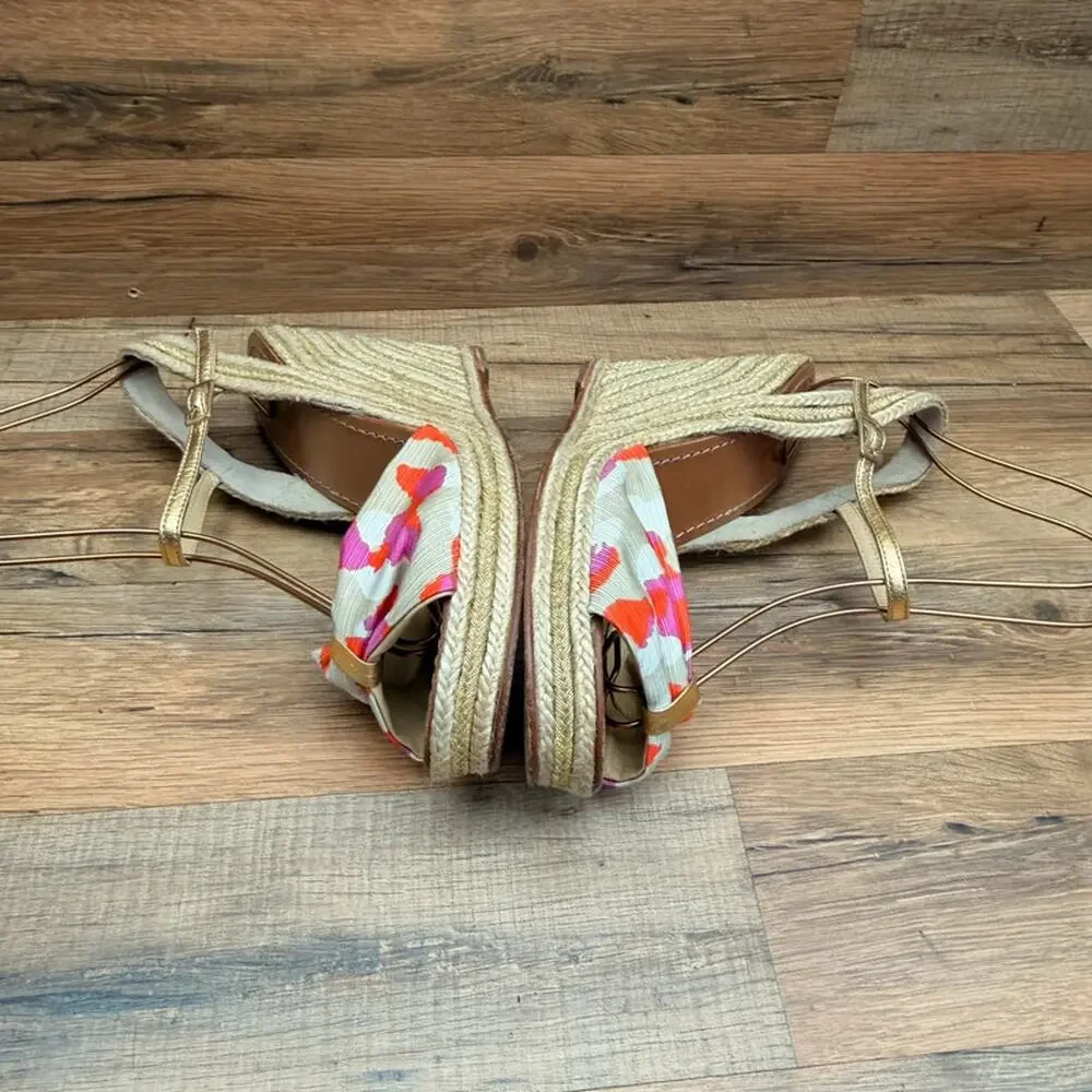 Kate Spade New York Pink size 10 Gold Rope Wedges Wedge Sandals
